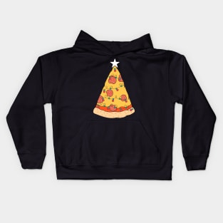 Pizza Christmas Tree Kids Hoodie